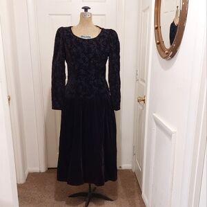 Vintage Talbots Dark Purple Midi Dress
